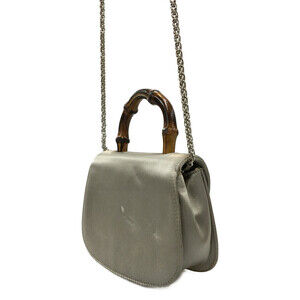 Gucci Shoulder Bag Bamboo Gray Bamboo